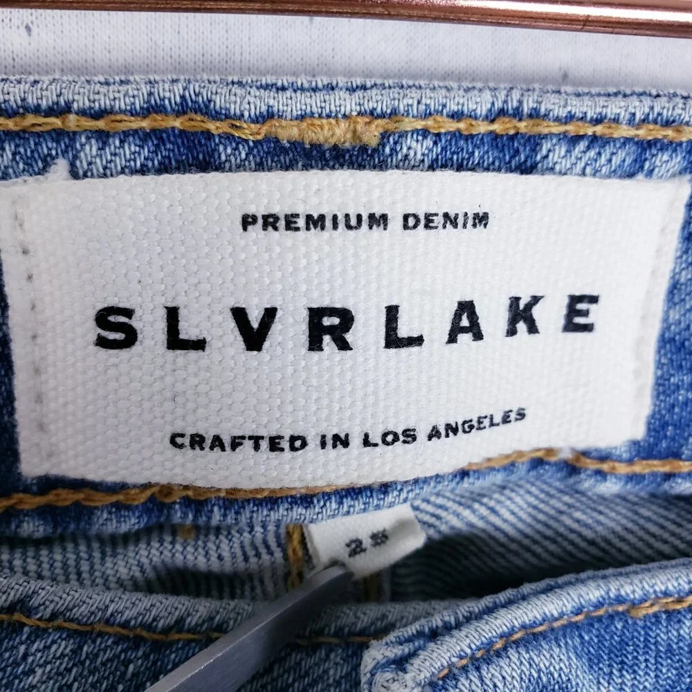 SLVRLAKE Scarlett Jeans Kick Flare Mid-Rise Raw Hem Size 25